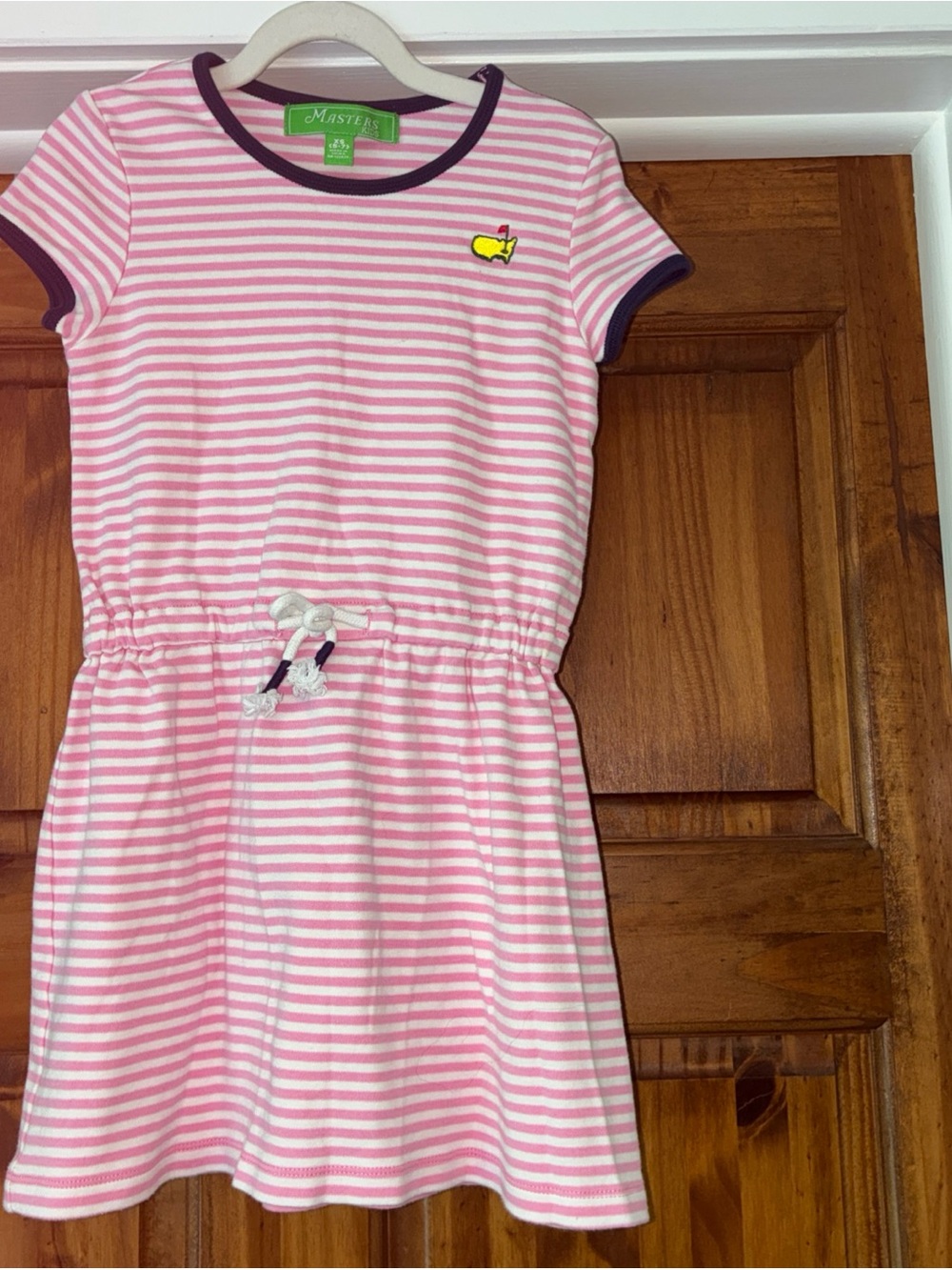 Masters Pink and White Striped Top with Navy Trim